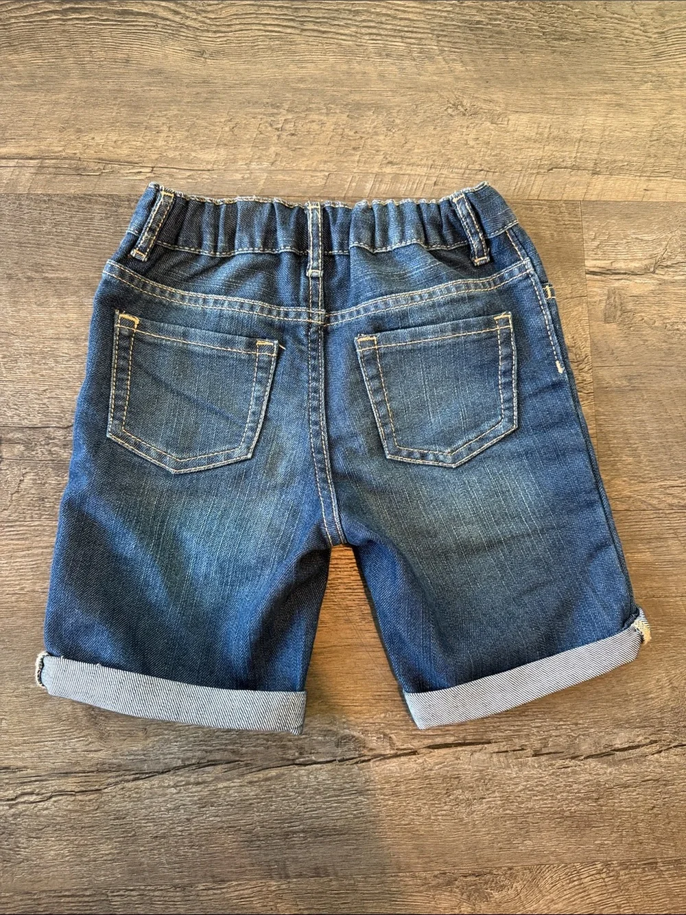The Children's Place 5T Roll Cuff Sofie Wash Denim Midi Jean Shorts
